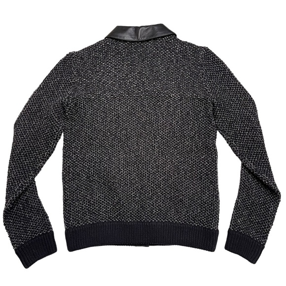 Rag & Bone Knit Shacket With Leather Trim Jacket - Picture 7 of 7